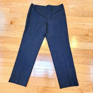 Lafayette 148 Gray Wool Bleecker Side Zip Straight Leg Pants Sz 8